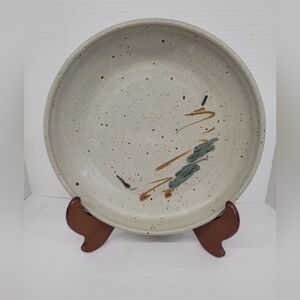 Artist Signed Pottery Shallow Bowl